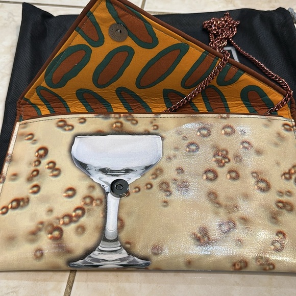 Kent Stetson Champagne 3D Cork Clutch Purse Statement Piece Signed Handmade EUC - Picture 2 of 3